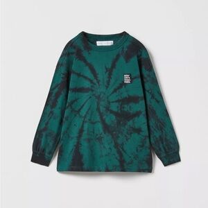 Zara kids feed black tye die long sleeve shirt